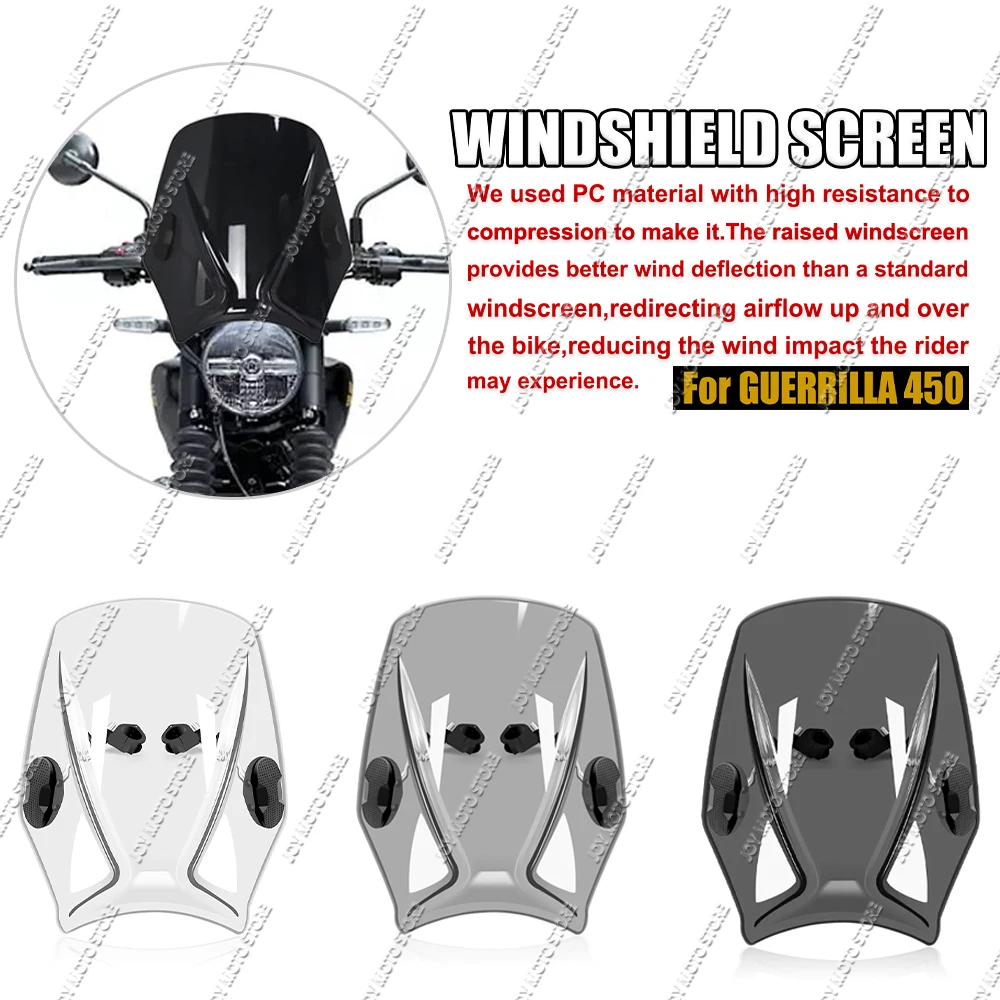 

For Guerrilla 450 Motorcycle Universal Windscreen Windshield Covers Screen