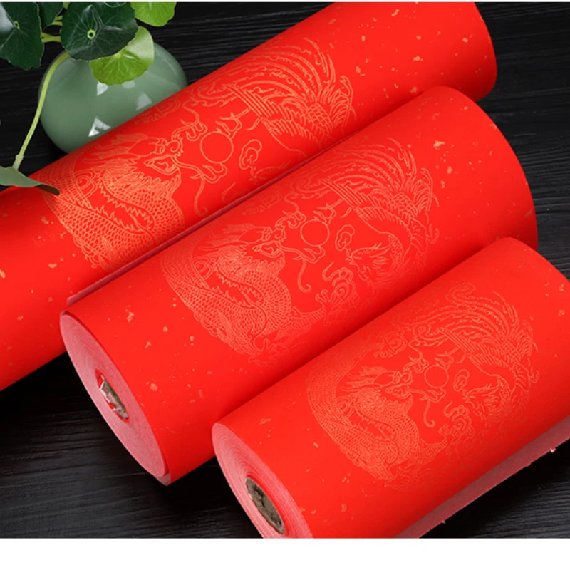 Rotes Reispapier Decoupage Rotes Xuan-Papier Chinesisches Frühlingsfest Couplets Papel China Neujahr DIY Pinsel Kalligraphie Rotes Papier