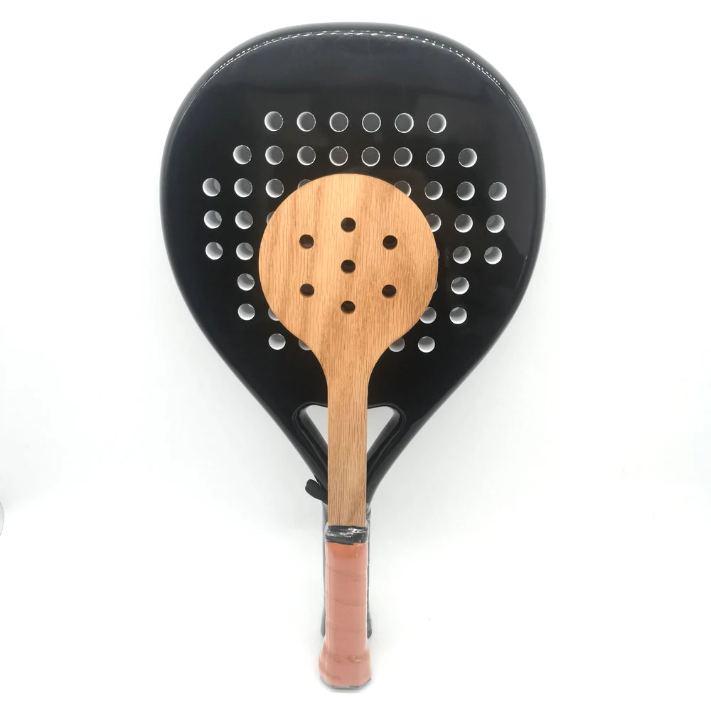 ZK30 New Solid Wood Tennis Dessert Racket Portable Tennis Racket Beach Racket Dessert Trainer Wooden Spoon Racket Practice Tools