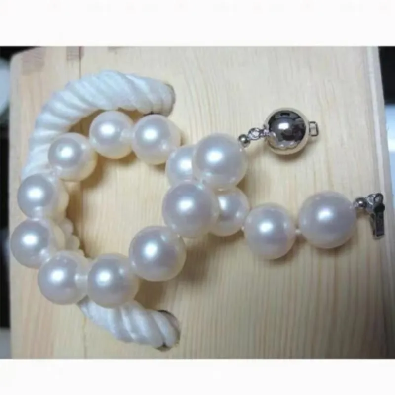 Elegant and Beautiful Bracelet AAAA12-13mm Natural South Sea Round Pearl Bracelet 925s 7.5-8 inch