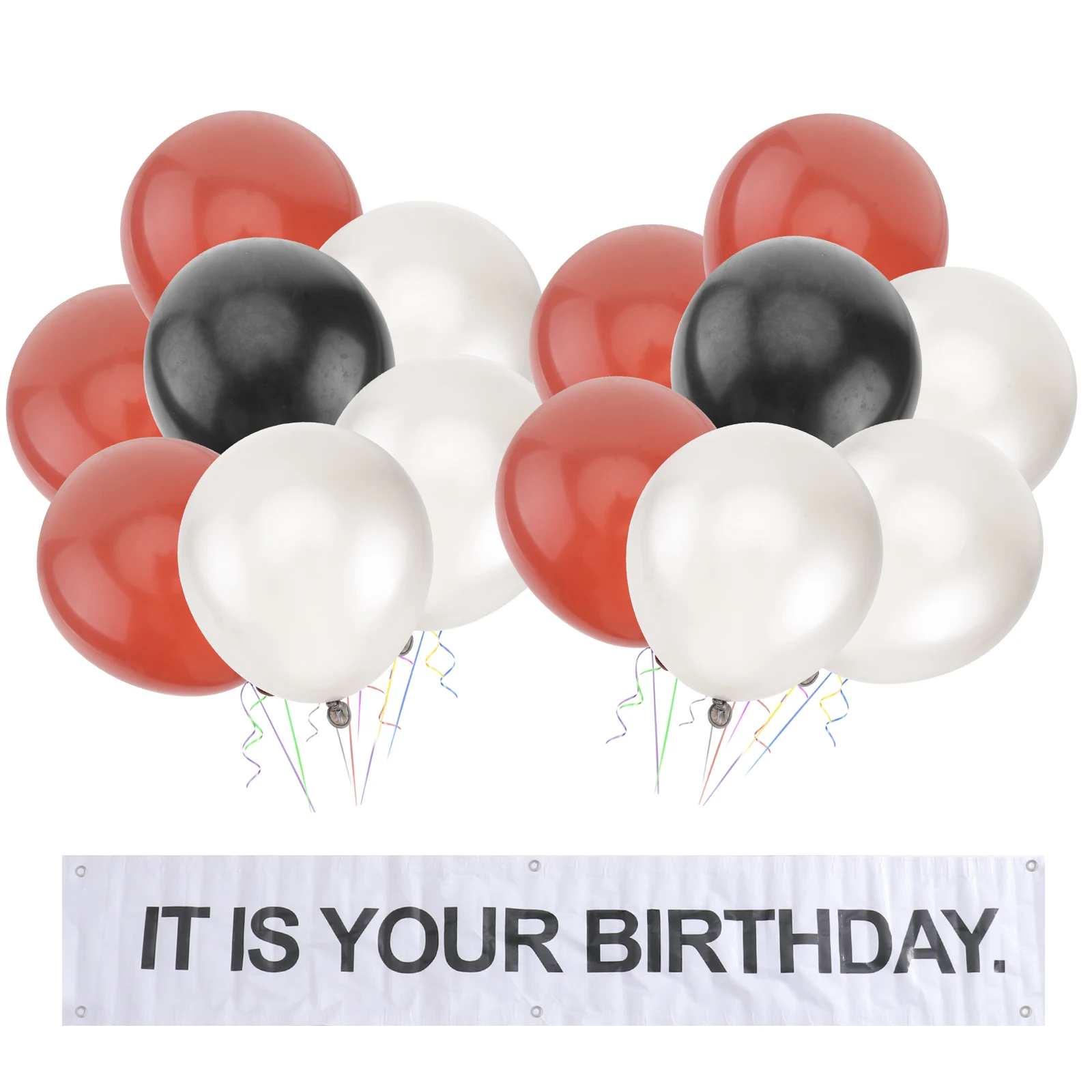 

48PCS Balloon Suit 12-inch Black Brown Grey Latex Balloons It's Your Birthday Banner House Outdoor Photo Background