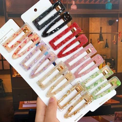 2pcs/ Set Korean Sequins Acetate Hair Clip Hairpins For Women Accessories Jewelry Femme Barrettes Hairgrip Girls Headwear