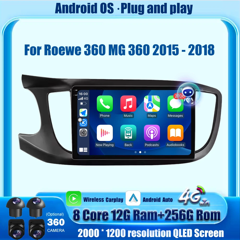 

Car Radio Multimedia Player GPS Navigation Stereo For Roewe 360 MG 360 2015-2018 Android Auto Carplay 4G WIFI Bluetooth DSP 10''