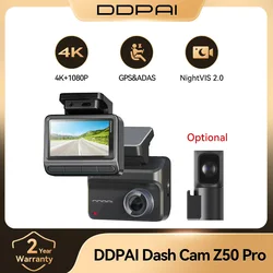 DDPAI Z50 Pro 4K Car Dash Cam Dual Channel DVR 3'' IPS Screen Built-in GPS WiFi ADAS Night Vision 24H Parking Monitor