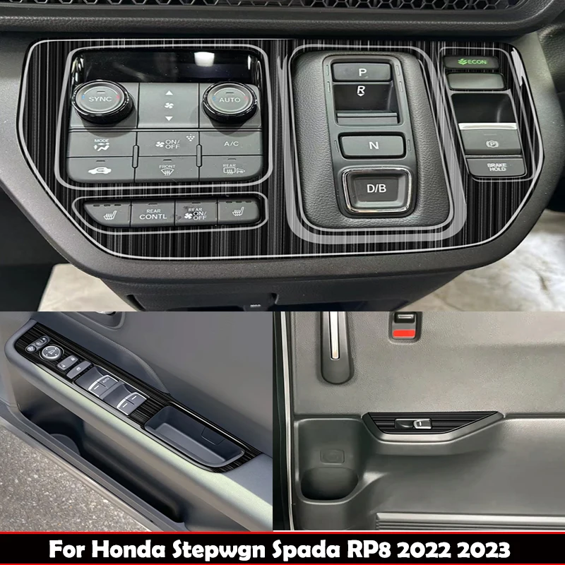 

For Honda Stepwgn Spada RP8 2022 2023 stainless steel front rear door window control switch Central control gear shift panle
