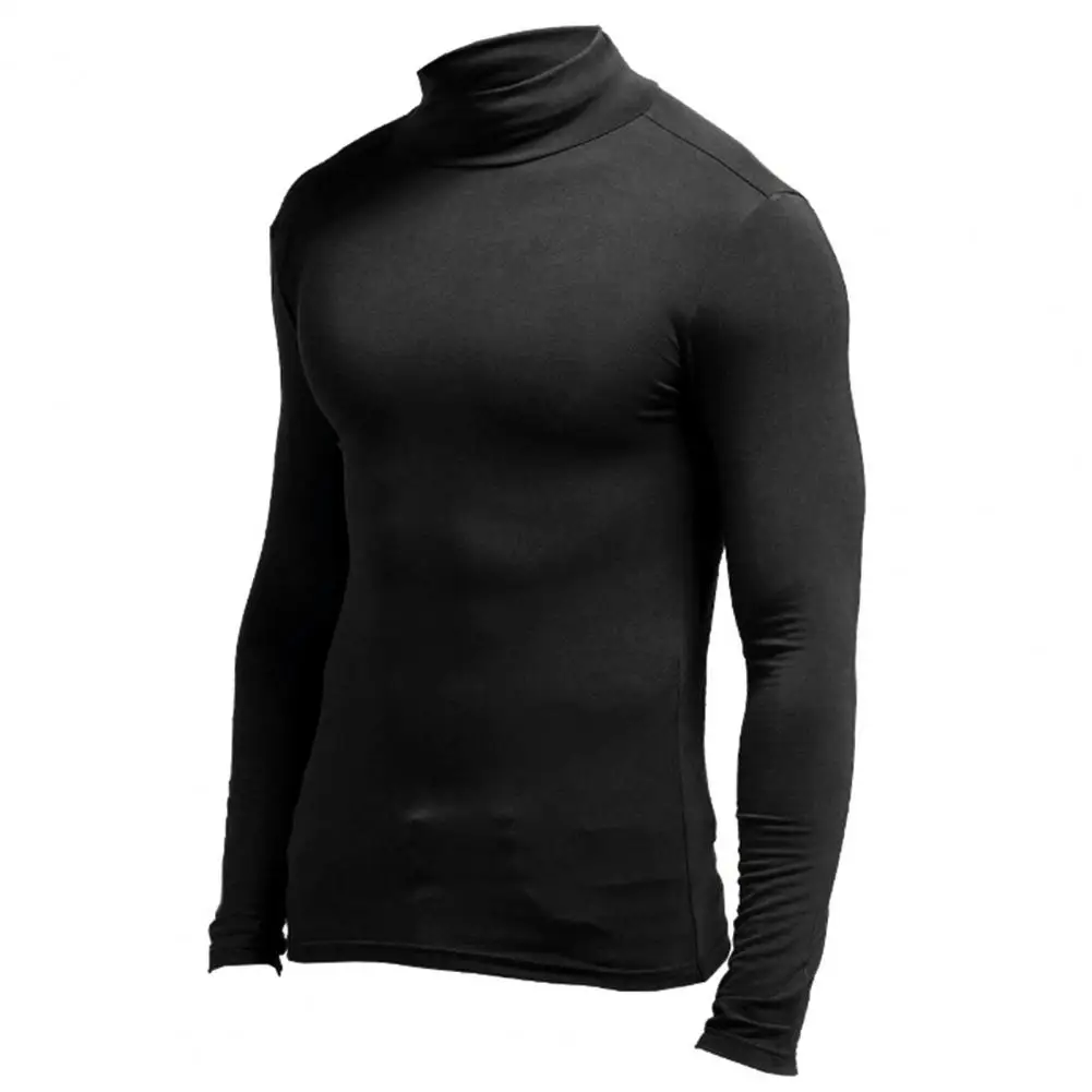 Winter Fashion Thermal Underwear Men Turtleneck T-shirts Long Sleeve Man Thermal T-shirt Men Sports First Layer Male Warm Coats