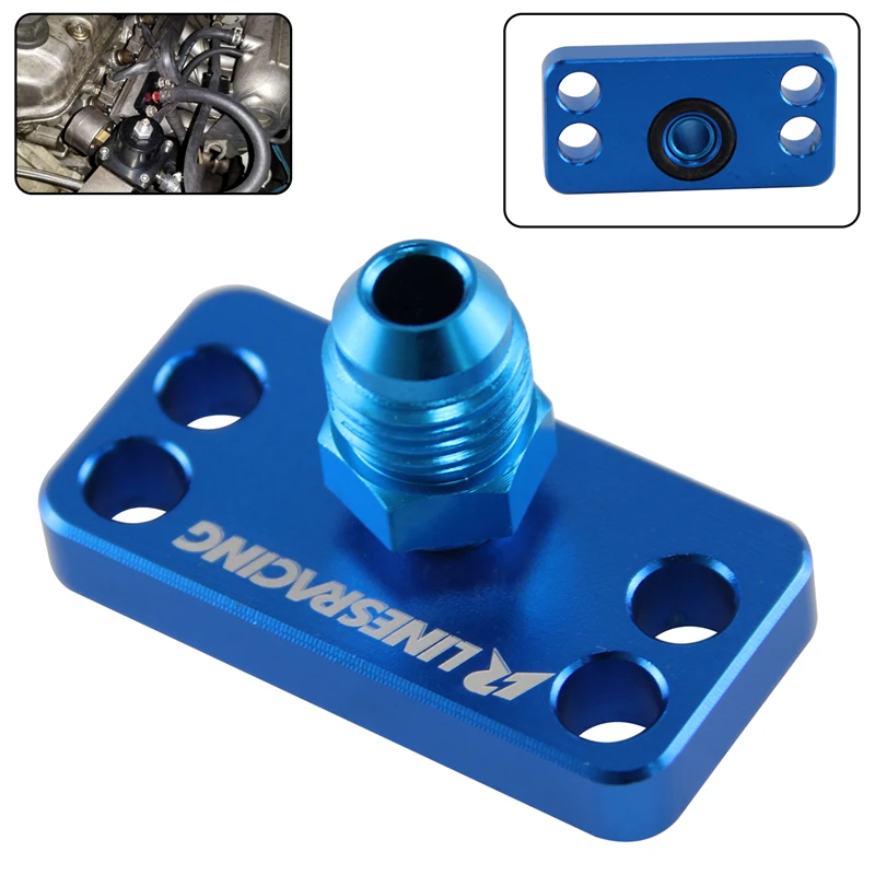 Fuel Rail Adapter w/AN6 Tail For Honda Civic B16A B16B Integra B18C D15 D16 DC5 Black / Blue