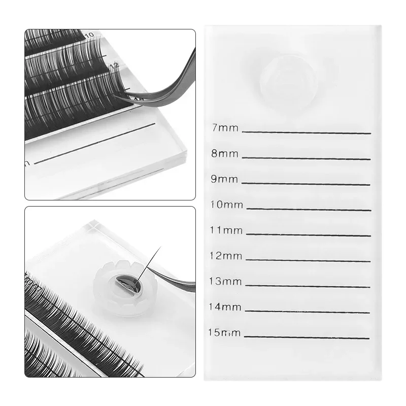 Yelix Acrylic lash holder eyelash extension supplies False Eyelashes Stand with Tick Mark Pallet lashes accessories lash Tools