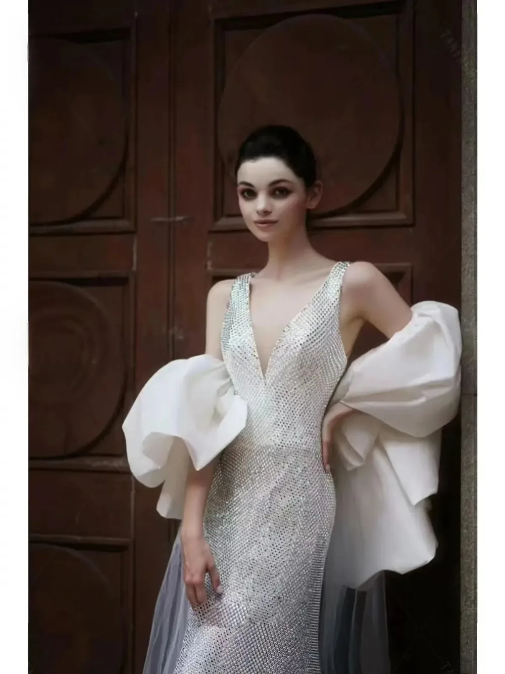 Satin-Braut-Puff-Schal, Hochzeits-Umhang, modern, abnehmbarer Wickel für Kleider, Puffärmel, Jacke, formelle Party, inltet