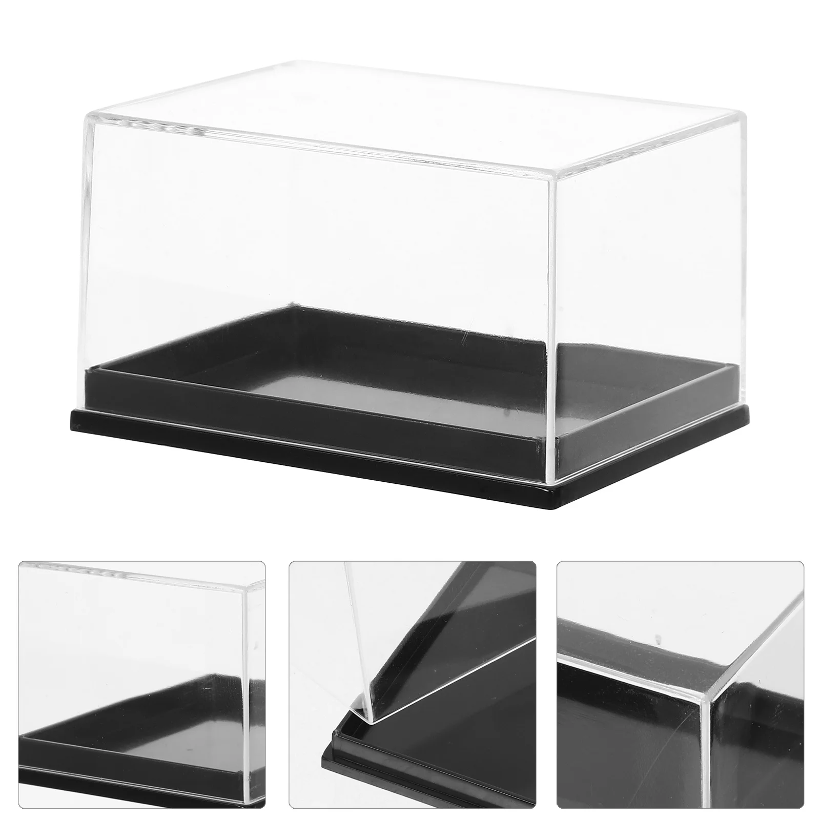 4pcs Transparent Specimen Boxes Clear Display Cases for Small Specimen Mineral Sample Craft Beads Storage Containers Sturdy