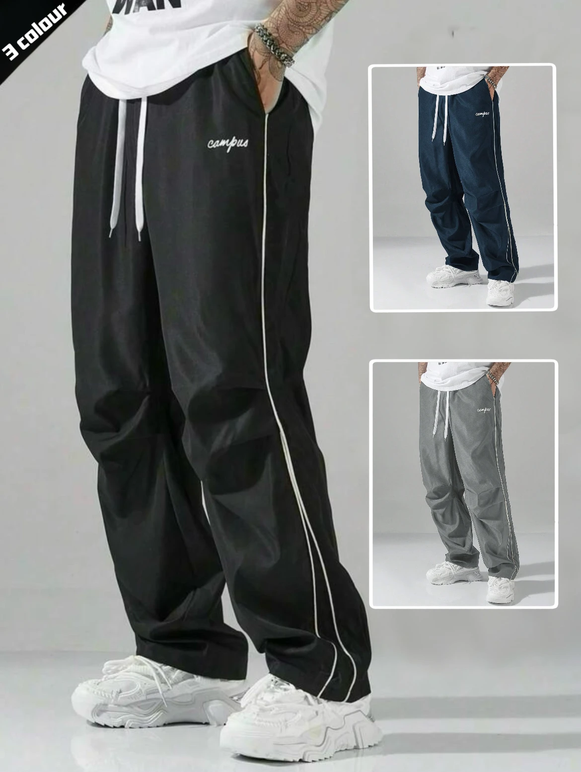 

Мужские повседневные брюки в полоску трех цветов с карманами, подходят для занятий спортом, фитнесом и бега.