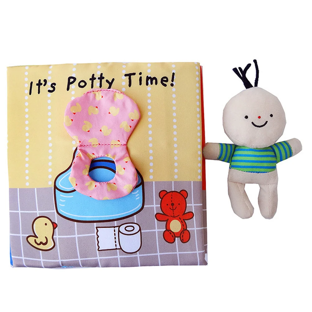 Pierwsza książeczka dla niemowląt z tkaniny, wielokrotnego użytku, edukacyjna, do nauki, dla niemowląt i dzieci, na czas nauki korzystania z nocnika, trwała, bezpieczna, pierwsza książeczka dla dziecka.