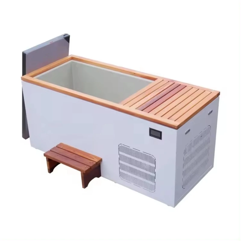 Factory Direct Customized Popular brown And White Stainless Steel Cold Plunge Tub Adults athletes Recovery Ice Bath Tub for sale