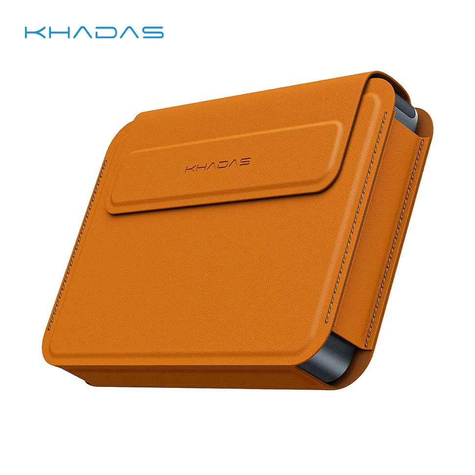 Khadas 2023 Newest Leather Protect Case for Khadas Mind Portable Sleeve Bag Cover with Magnetic Enclosure Resists Fingerprints