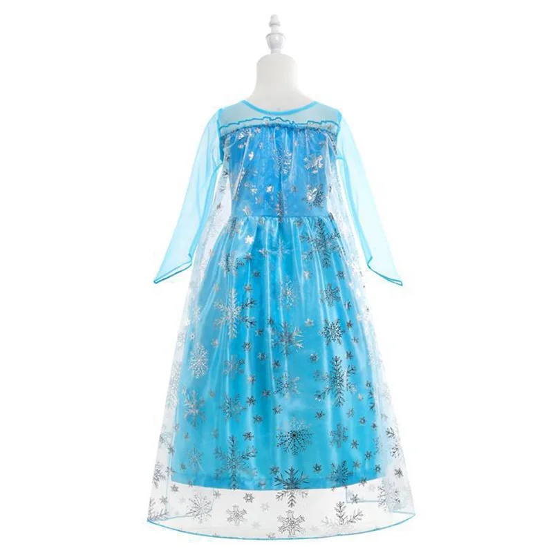 Disney-vestido de princesa Elsa para niñas, disfraz de Frozen de manga larga, para fiesta de carnaval, 2024