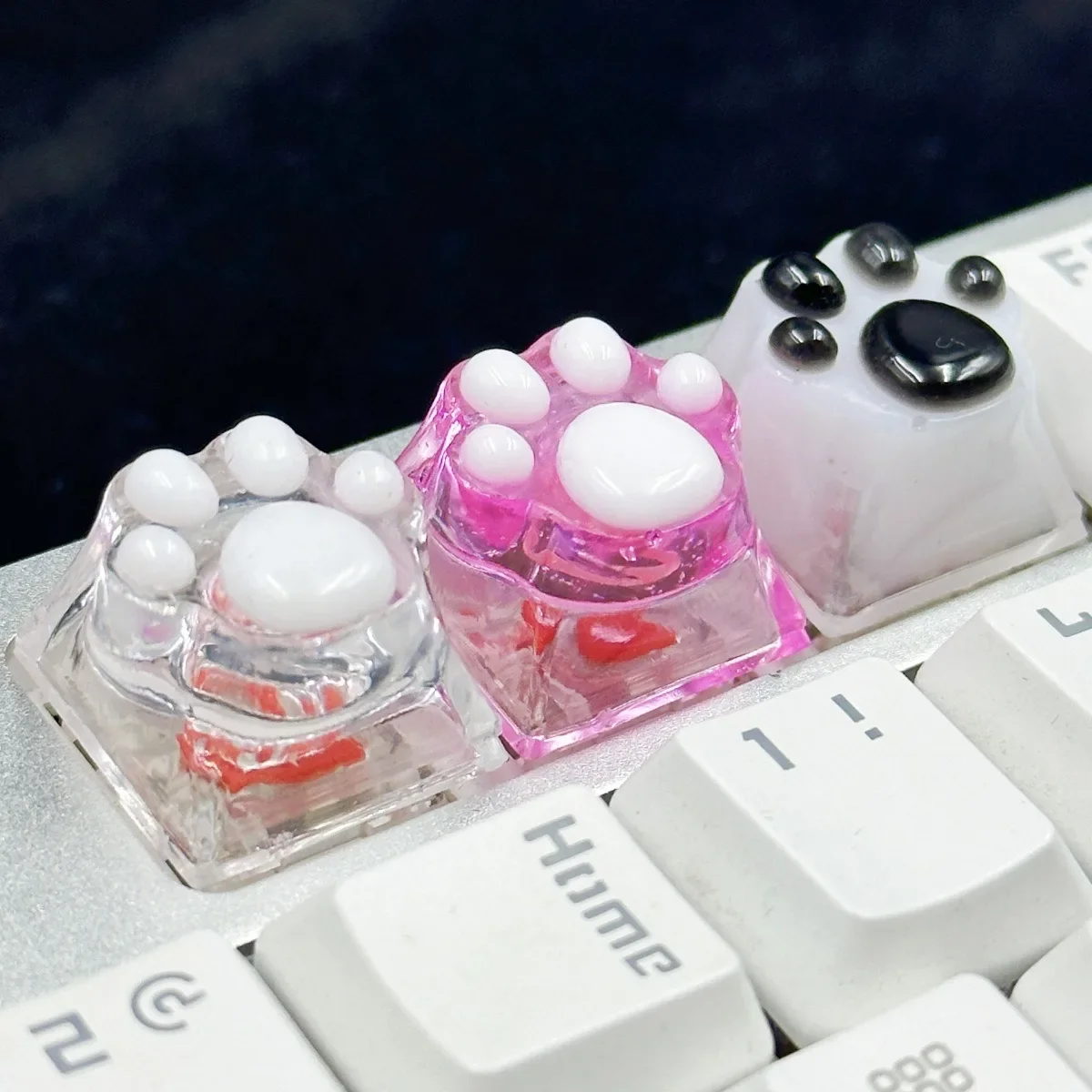 1Pcs New Hot Sale Translucent Cute Cat Claw Keycap Cross Axis Mechanical Keyboard Keycap Decoration Accessories