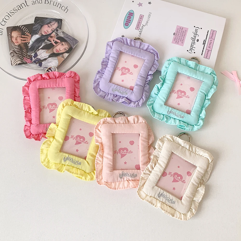 Funda para tarjetas de fotos de chica dulce estilo coreano Ins para sesión fotográfica de 3 pulgadas, soporte para sesión fotográfica con forma de almohada suave, tarjetero K-Pop Idol Goo