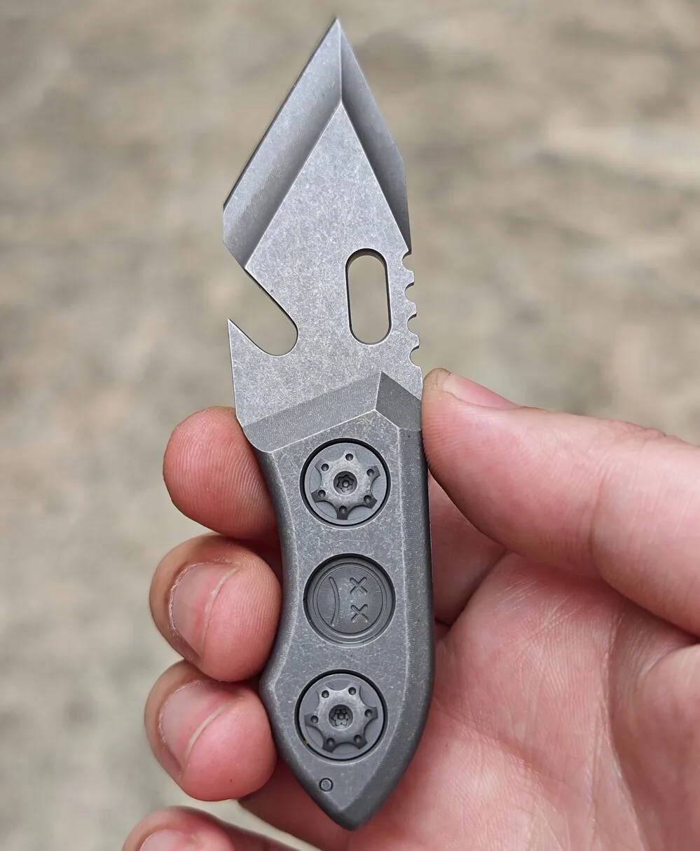 EDC DC53 Titanium Alloy Crowbar with Carbon Fiber Sheath Bottle Opener Outdoor Camping Multifunction Tools