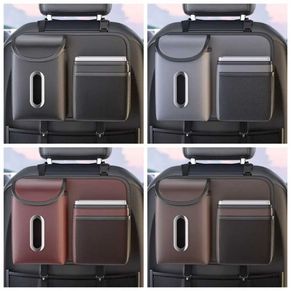 

Hanging type Car Seat back storage bag wear-resisting Save space Tissue Storage Container high-capacity Nappa Car Waste Can