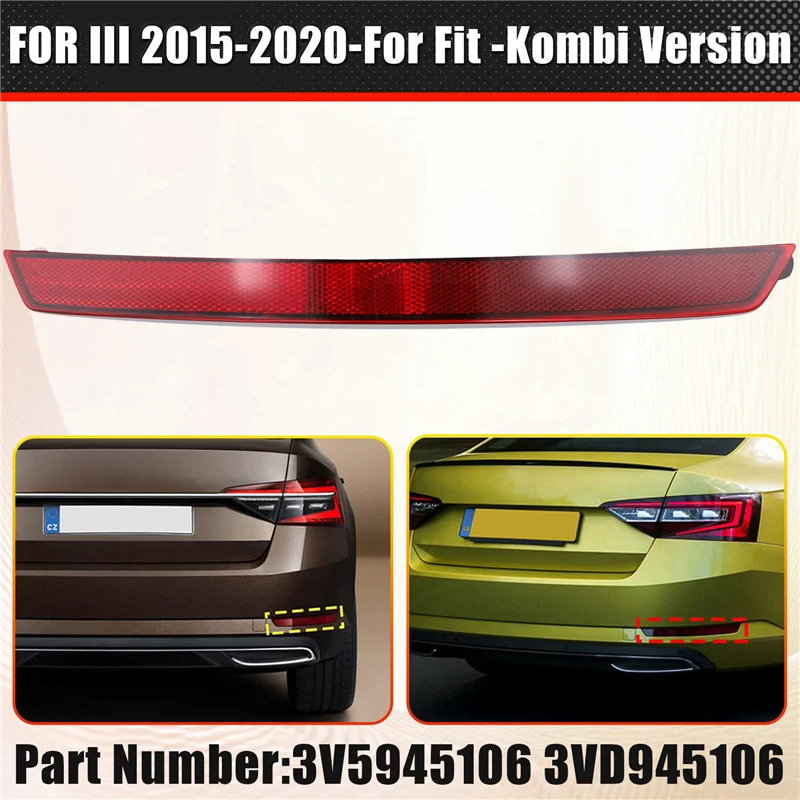

Car Rear Bumper Reflector Cover Right For Skoda Superb III 2015-2020 Auto Accessories 3V5945106 3VD945106