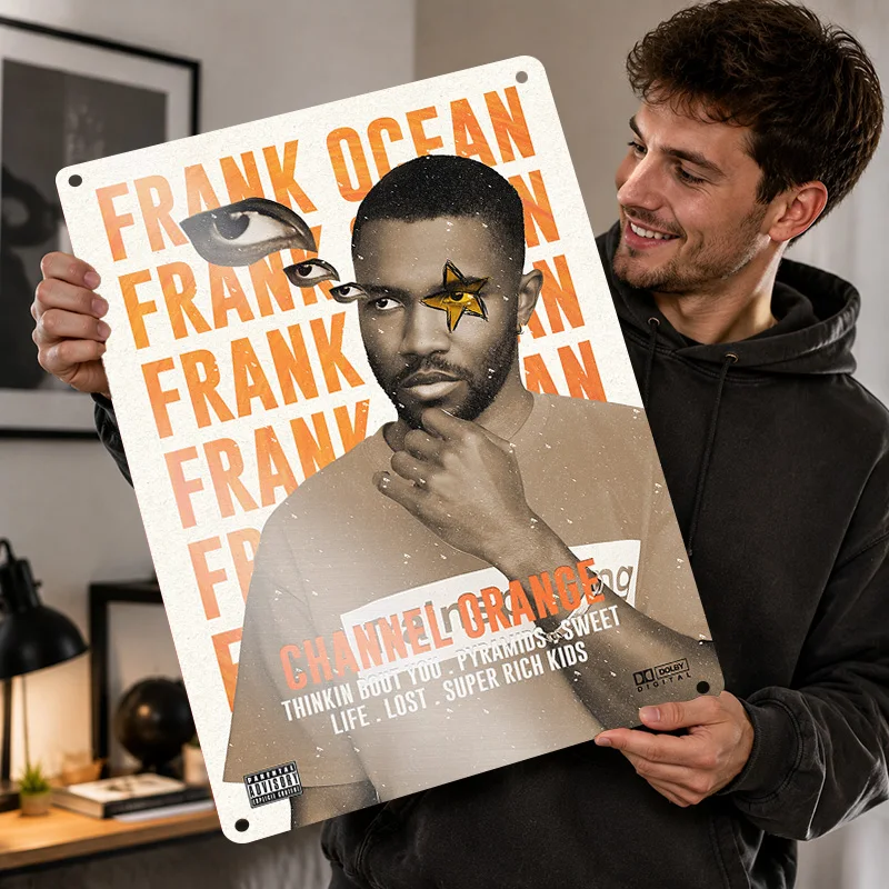 Frank Ocean Textured Posters Customized Aluminum Metal Sign Collectible Modern Soundwave Style Wall Art For Studio Or Bedroom
