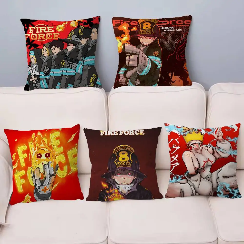 

Fire Force Cartoon Cushion Cover Pillow Cover Decor Pillowcase Printed Cushion Case For Couch