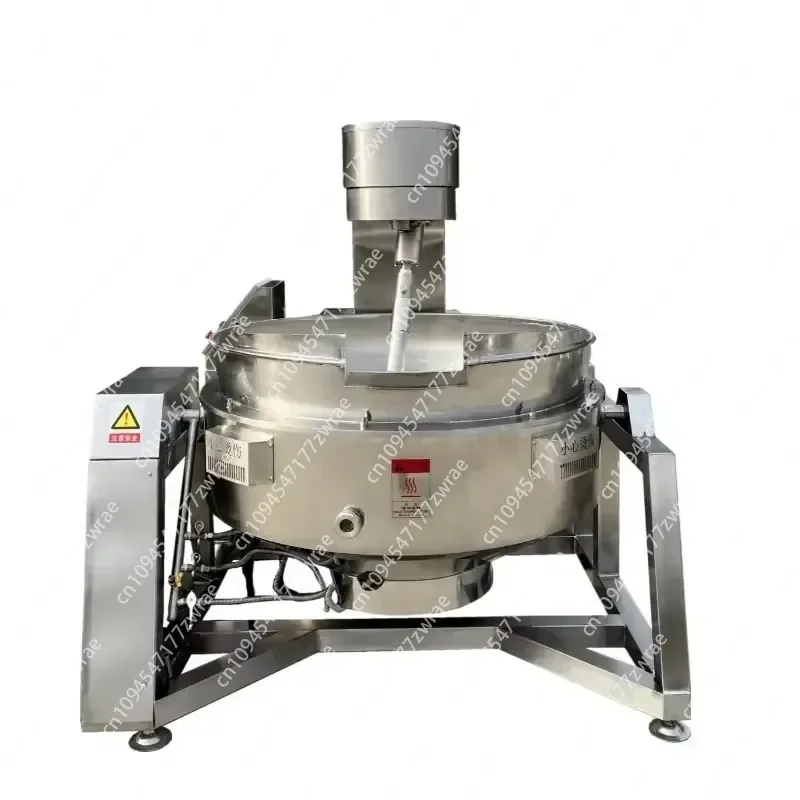 Fully Automatic Commercial Cooking Equipment Gas Planetary Stir Fry Pan Mixer for Jam Soups Sugar-Based Foods