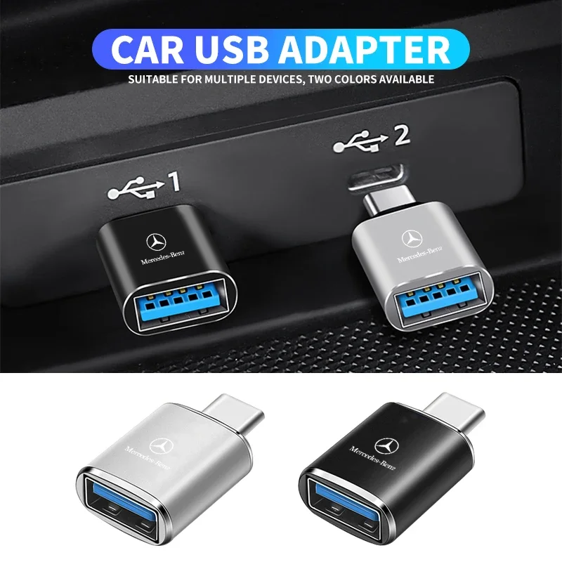 Car Type-C To USB 3.0 Interface Mini Converter Charging Adapter For Mercedes Benz AMG A B C E S class GLA GLC CLA GLK GLE