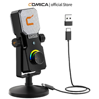 Comica STA-U1 RGB Condenser Microphone Professional Studio Microphone Cardioid USB Mic Gaming Microphone For Laptop Computer