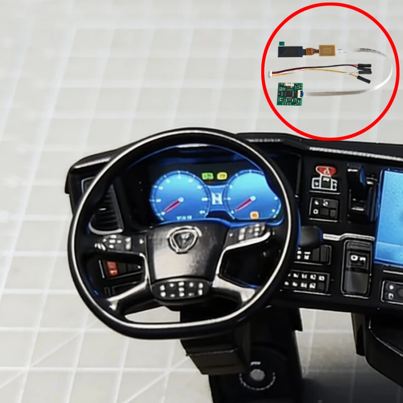 

1PCS Cab Model Instrument Cluster 0.96inch Display Detailed Dashboard Panel Modification for 1/14 Scania 770S RC Tractor Truck