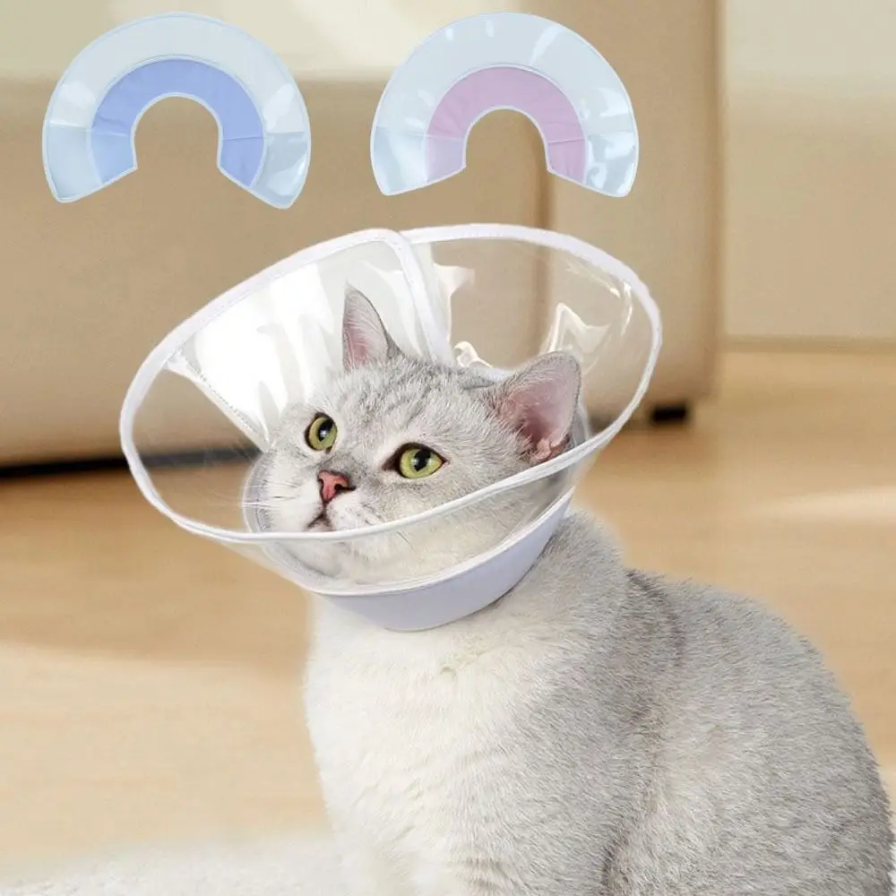 

Reusable Clear Cat Recovery Cone Collar Comfortable Adjustable Pet Protective Collar Anti-Bite Soft Cat Elizabethan Ring Dogs