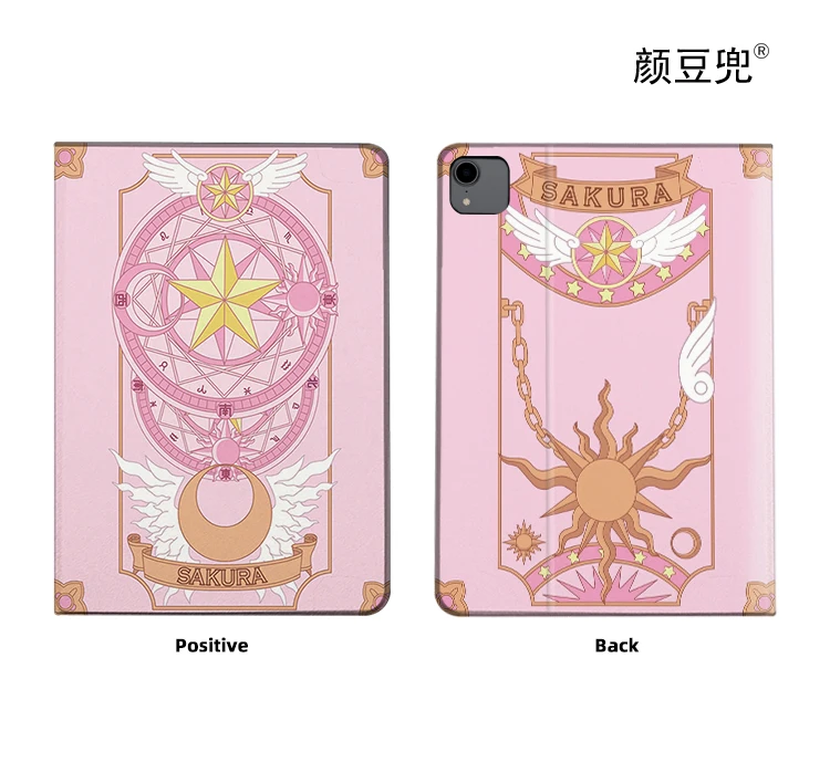 Funda de silicona de lujo con Captor de tarjetas para iPad, carcasa de Anime SAKURA para iPad 10,2 7th 8th Air 4 5 Mini 5 6, iPad Air 4, iPad Pro11, 12,9