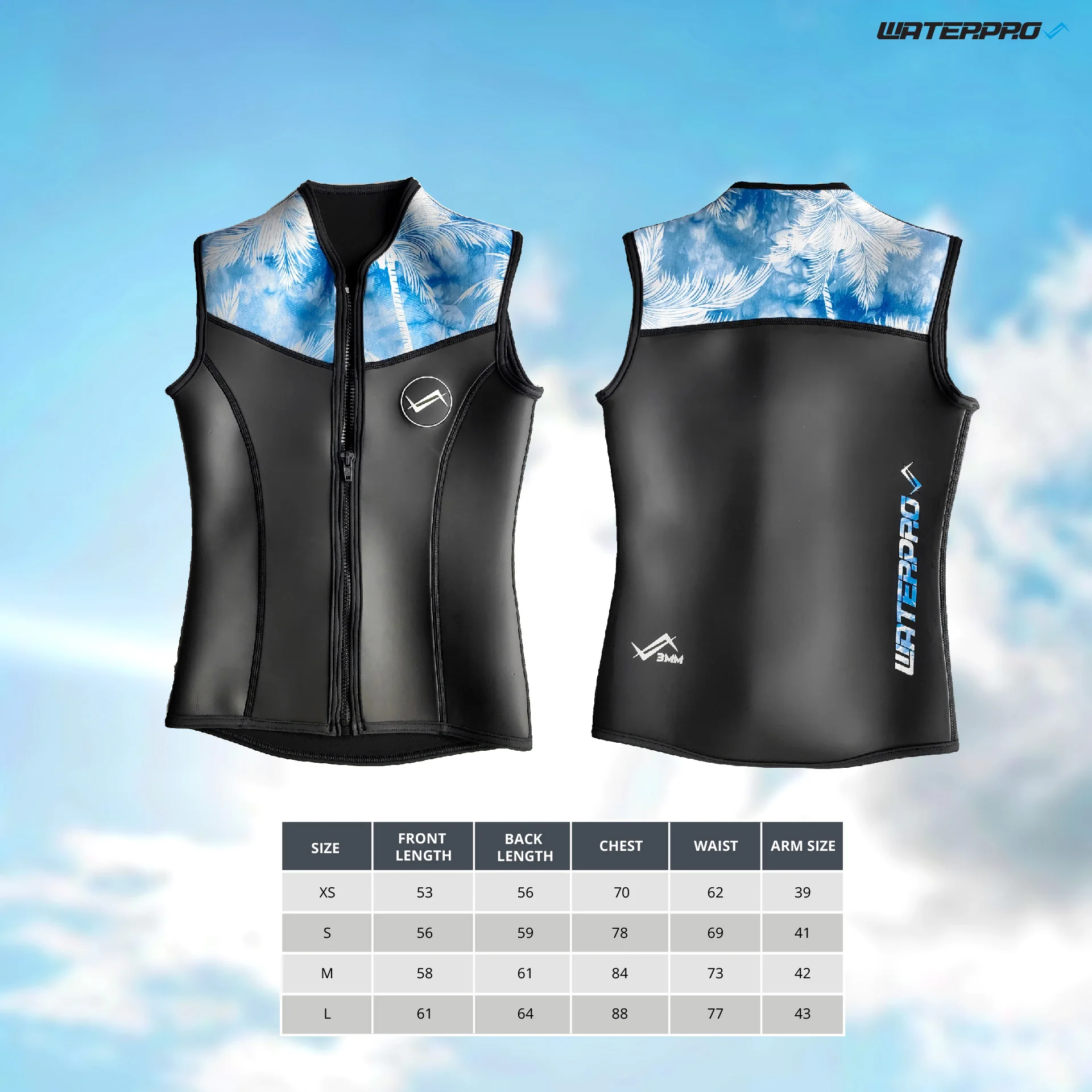 Water Pro 3mm Printed Vest Scuba Diving Water Sports Free Diving Wetsuit Woman