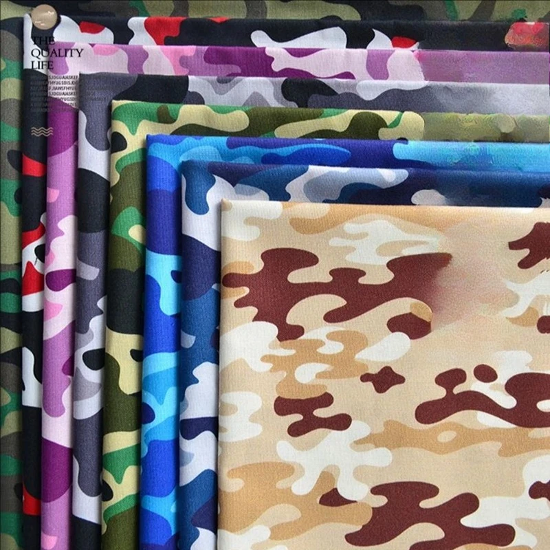 Camouflage Cotton Fabric By The Meter for Needlework Clothes Short Sleeve Pants Sewing Desert Ocean Forest Printed Textile Cloth