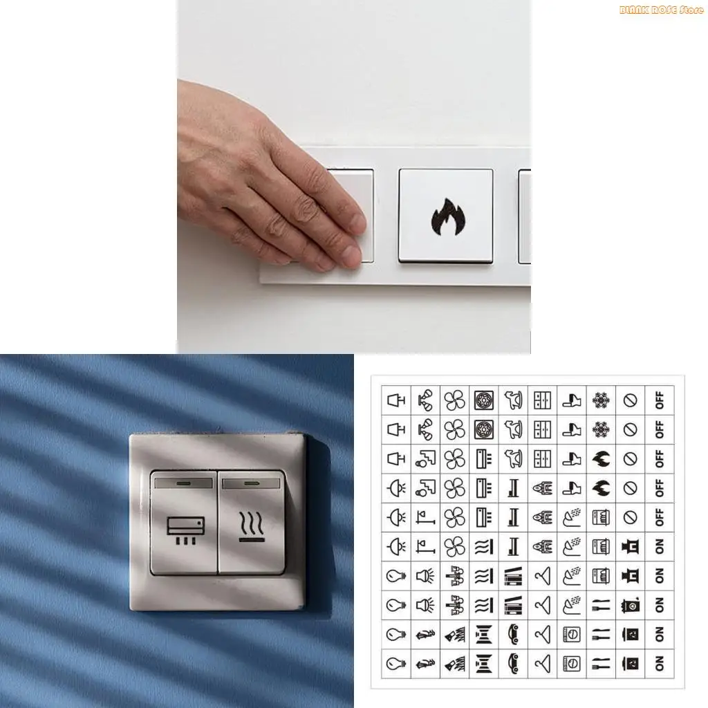 K1AE Waterproof Switchs Panel Labels for Kitchen Home Light Switchs Label Sticker