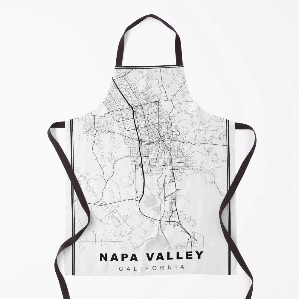 Napa Valley Map Apron Kitchen Accessories 2022 Chef Uniform For Men For Cosmetologist Apron