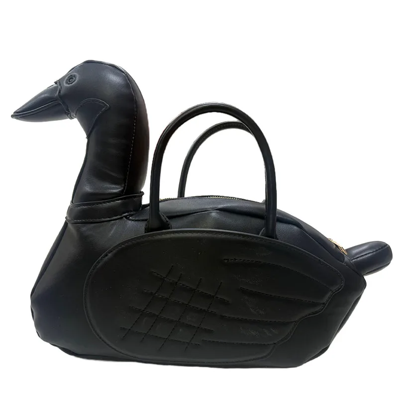 

Персонализированная черная сумка в форме лебедя, модная уличная сумка на одно плечо неправильной формы