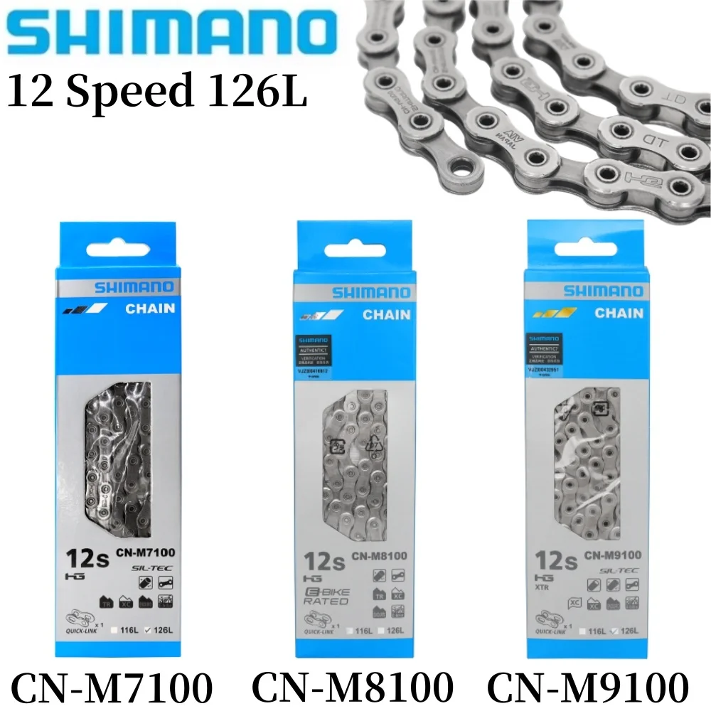 SHIMANO 12 Speed Bicycle Chain DEROE SLX XT M7100 M8100 M9100 126 Links MTB Road Bike Chain Bicycle Accessories