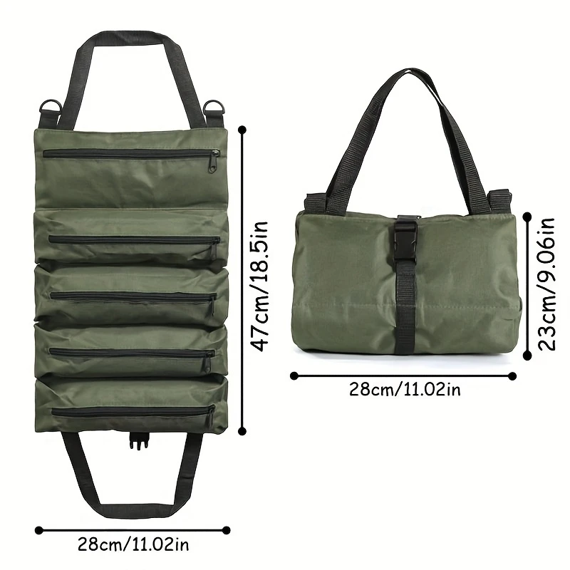 Kit di attrezzi impermeabili resistenti da 1 pezzo Design arrotolabile con 6 buste per attrezzi per organizzare utensili manuali e piccoli utensili