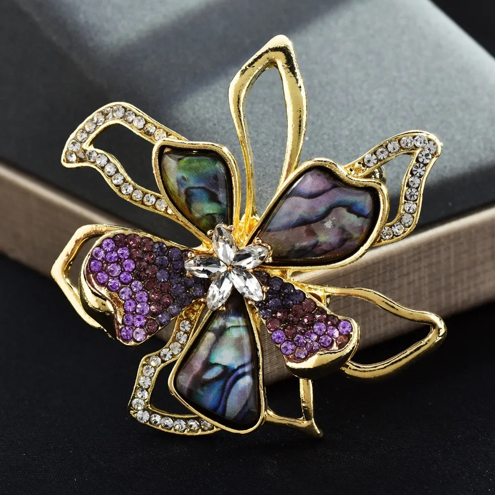 Kreative elegante Frauen Mädchen exquisite Blume Shell Brosche Pin Mode High-End-Abzeichen Corsagen