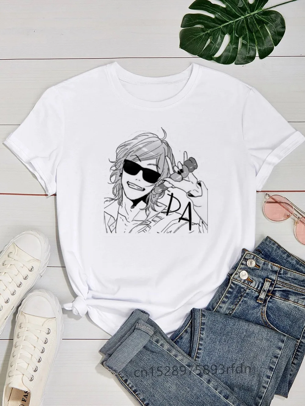 Yarichin B Club Women Funny Print Ladies T-shirt Girl Y2K Basis O-collar White Shirt Short