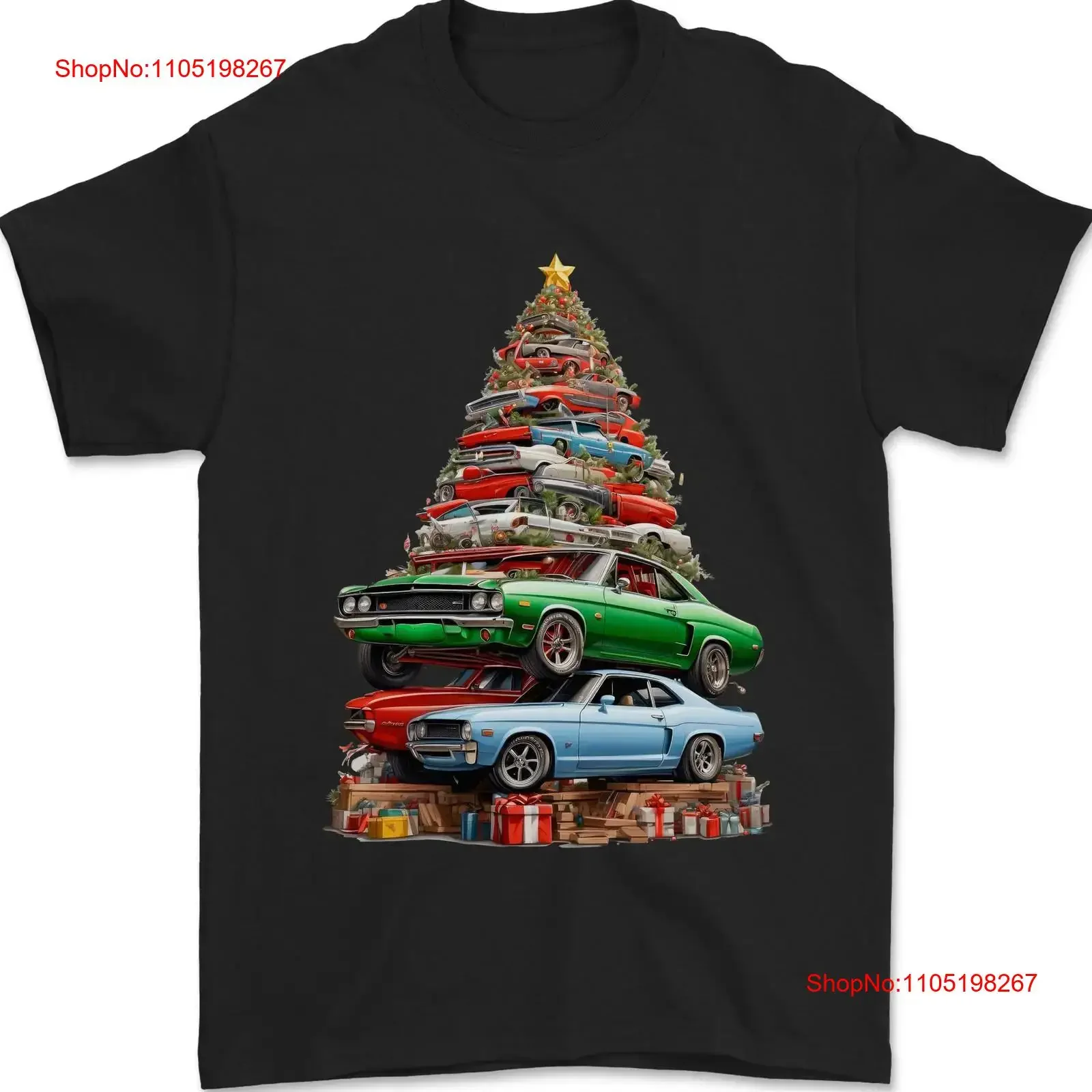 العضلات سيارة شجرة عيد الميلاد عيد الميلاد الكلاسيكية رجل تي شيرت القطن خمر غسلها قمة الموضة غير رسمية للارتداء اليومي تنفس أوم