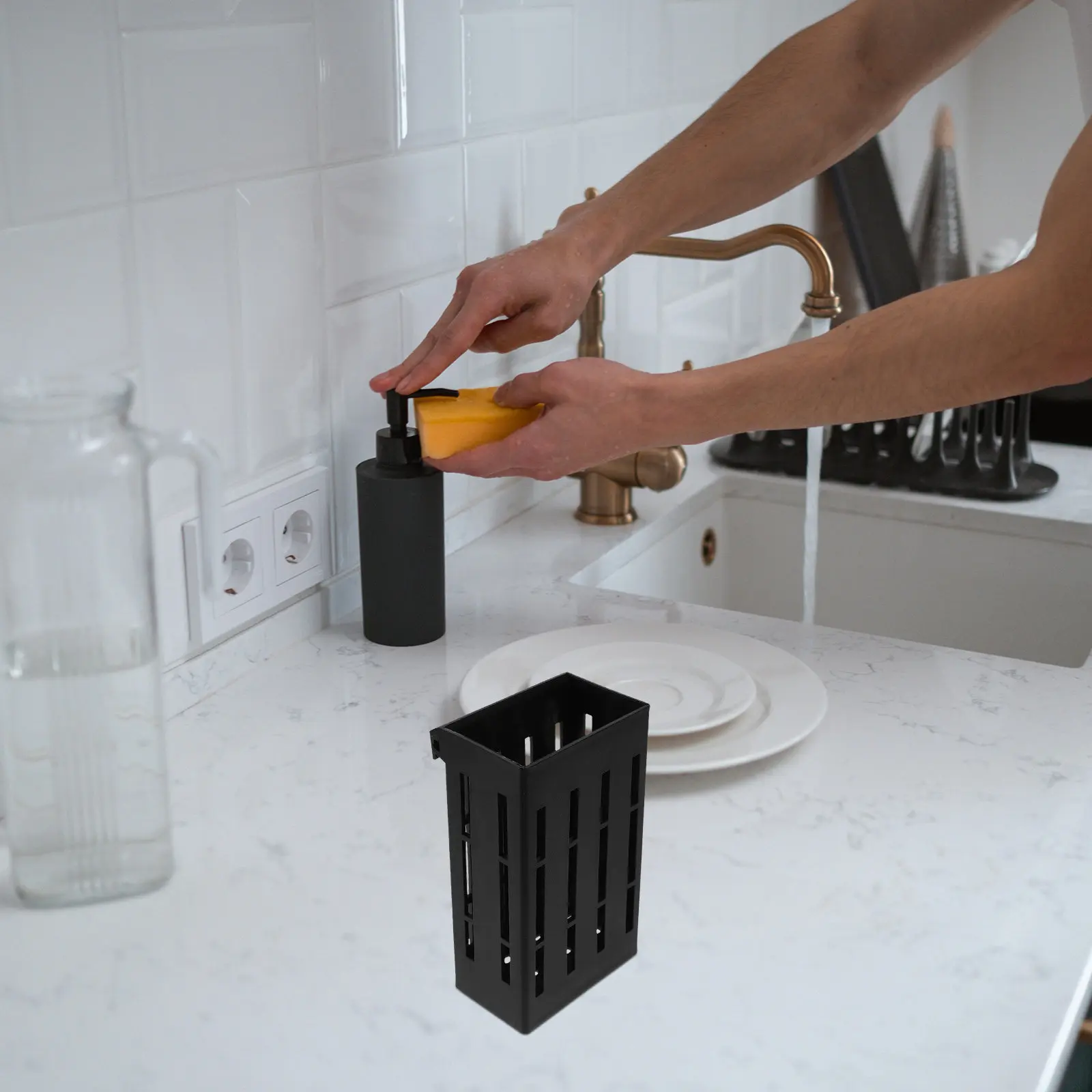 Wall Mounted Chopsticks Holder No Drill Kitchen Utensil Organizer Cutlery Storage Rack Easy Install