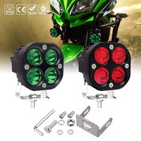 1/2/4Pcs Red Green LED 3 Inch 40W Square Work Light Bar Spotlights Driving Fog Headlights for 4x4 Offroad Car Truck 12V 24V