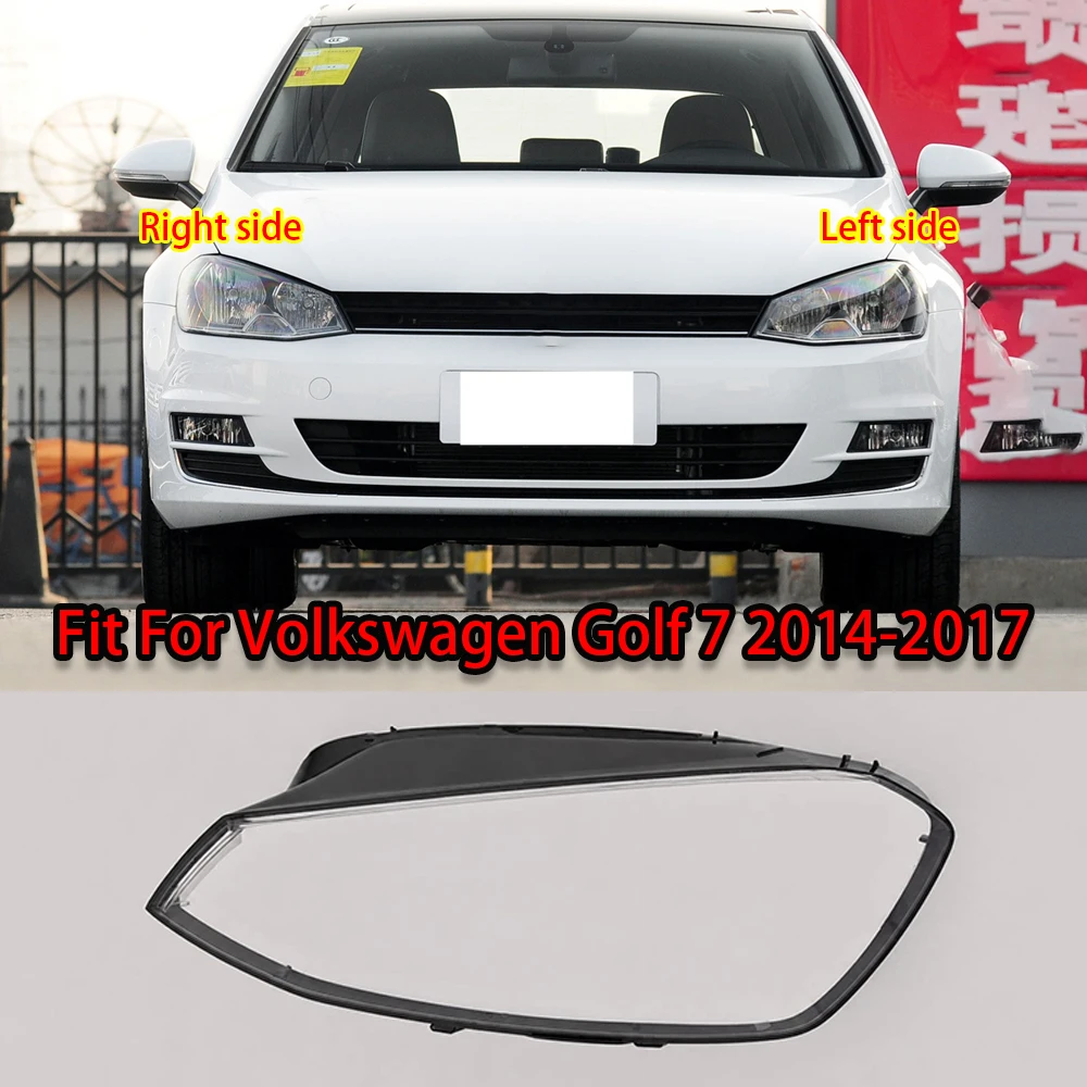 Replacement Clear Anti‑UV Scratch Resistant Headlight Lens Cover Fit For Volkswagen Golf 7 2014‑2017 Headlamp Shell Housing