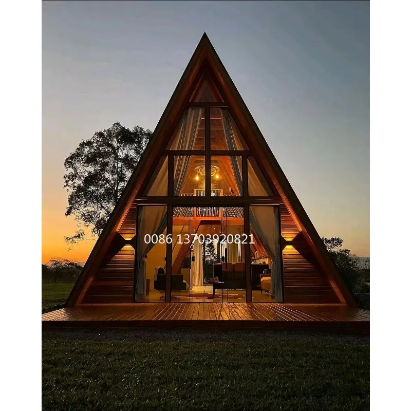 Hotel Mewah Perumahan Kayu Populer Rumah Kecil Modular Rumah Prefab di Hutan