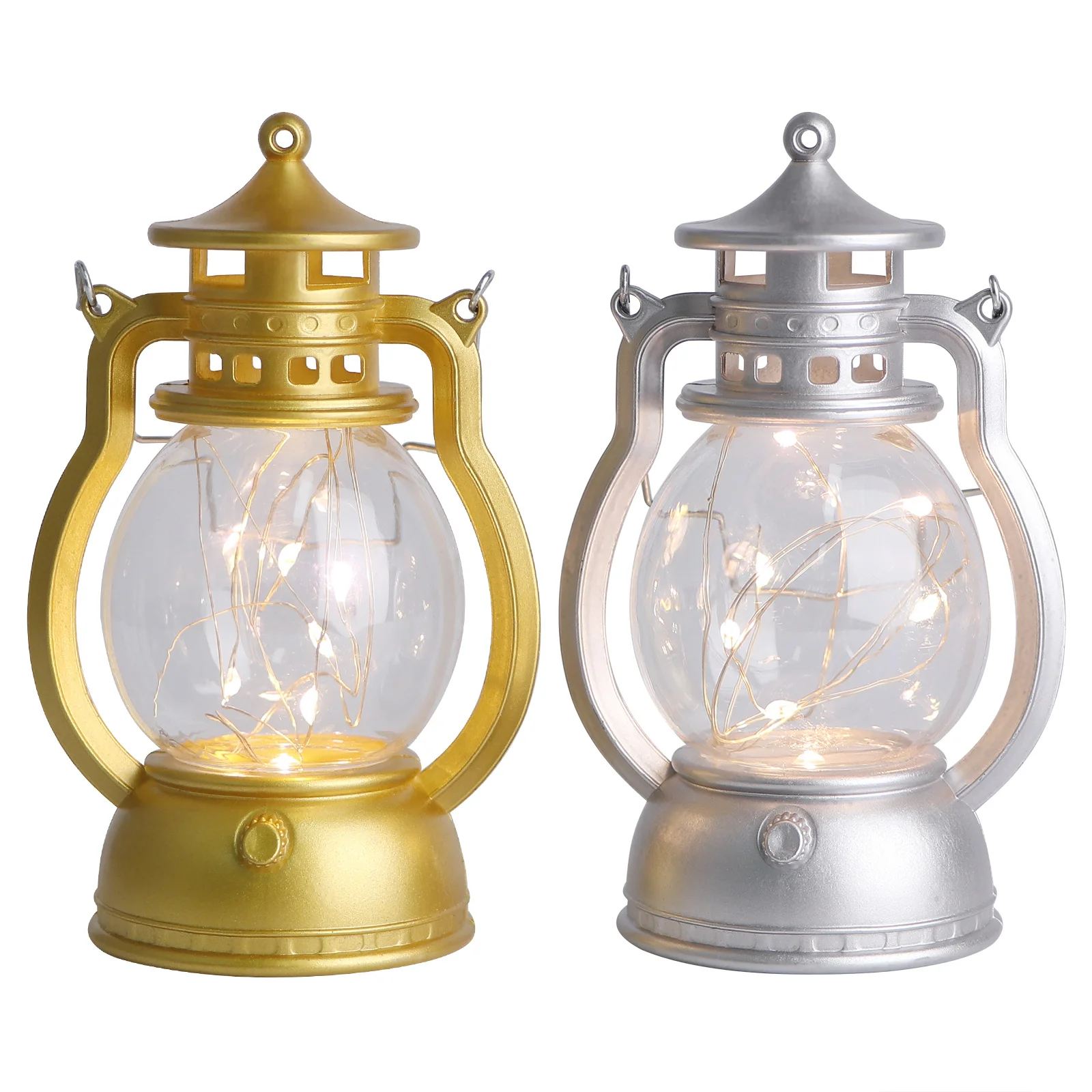 

2Pcs Retro Lamps Hand-Held Lanterns Vintage Wall Lamp Household Lanterns Garden Bar Party Decor Retro Lamps