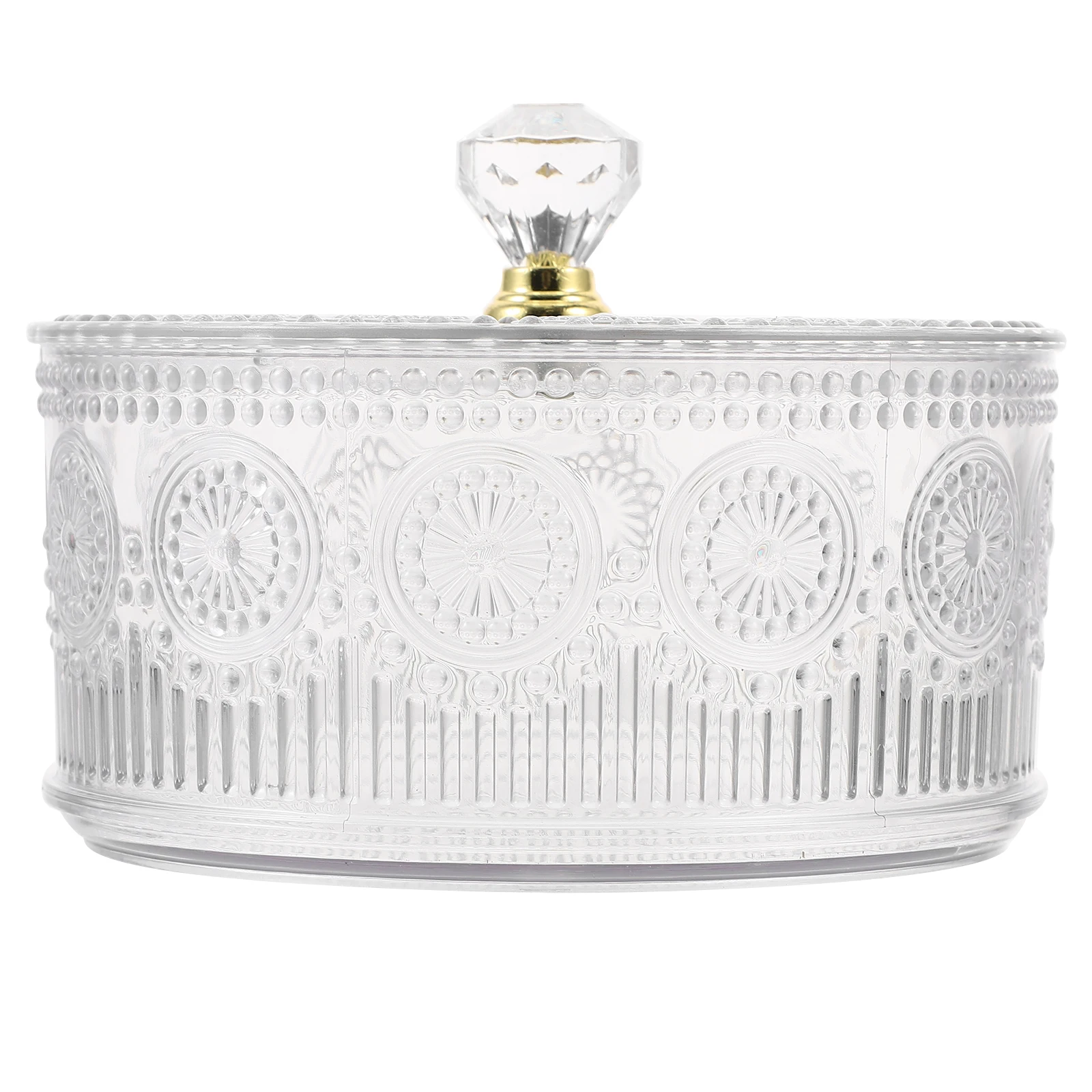 

Transparent Jewelry Box Creative Embossed Bead Pattern Storage Container Clear Multifunctional Women Delicate