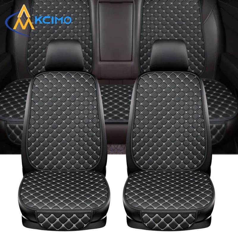 Car Seat Cover PU Leather Universal Seat Cushion Minimalism Auto Chair Protective Cover Auto Protector Pad with Storage Pocket