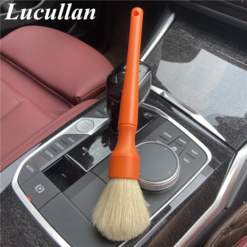 Lucullan Super Dense Natural Boar\'s Hair Premium Cleaning Brushes For Small Spaces,Engine Bays,Exterior Detailing